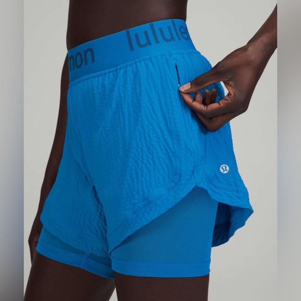 #187 NWT Lululemon Logo Waistband High-Rise Training Short Sz 10 Poolside Rare